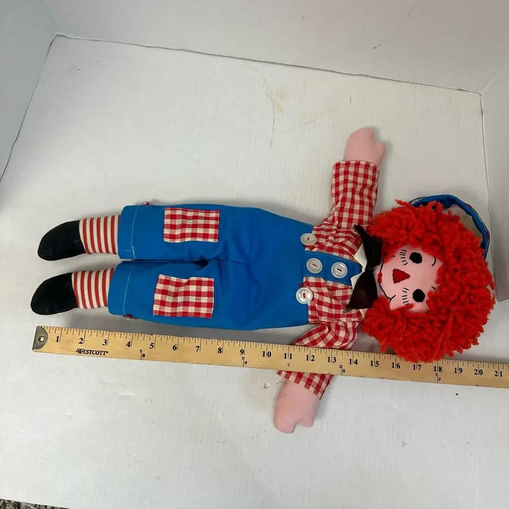 Vintage Raggedy Andy Cloth Rag Doll Handmade Hat 20
